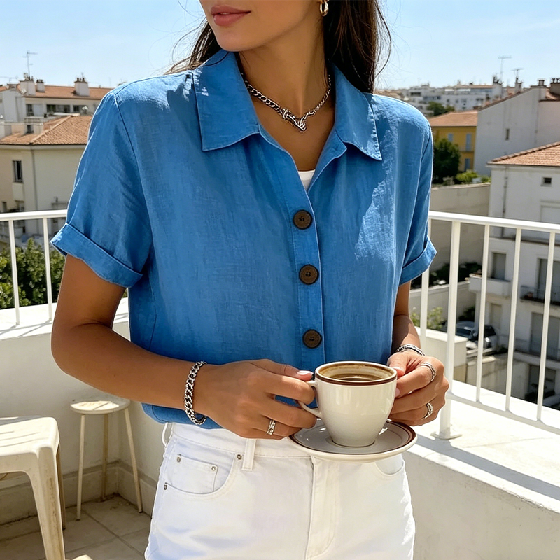 Gluschwein - Women's Summer Casual Cotton-Linen Shirt