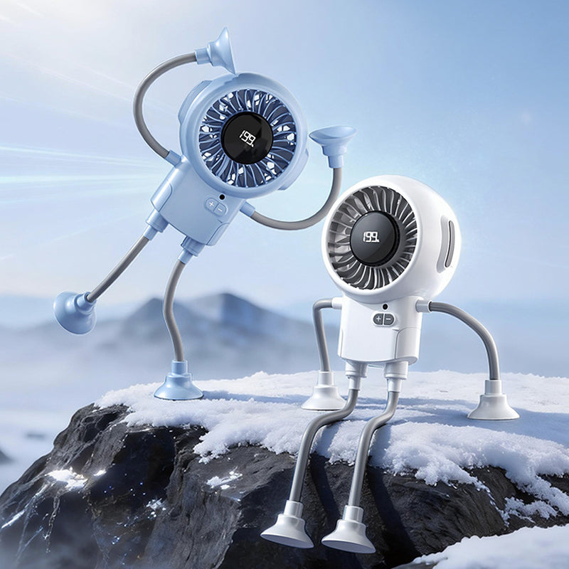 🤖 50% RABATT! 🔥 Multifunktionaler Roboter-Ventilator mit Saugnäpfen – Leise, flexibel & perfekt für Küche, Couchtisch oder Reisen – für stabile Kühlung überall 💨