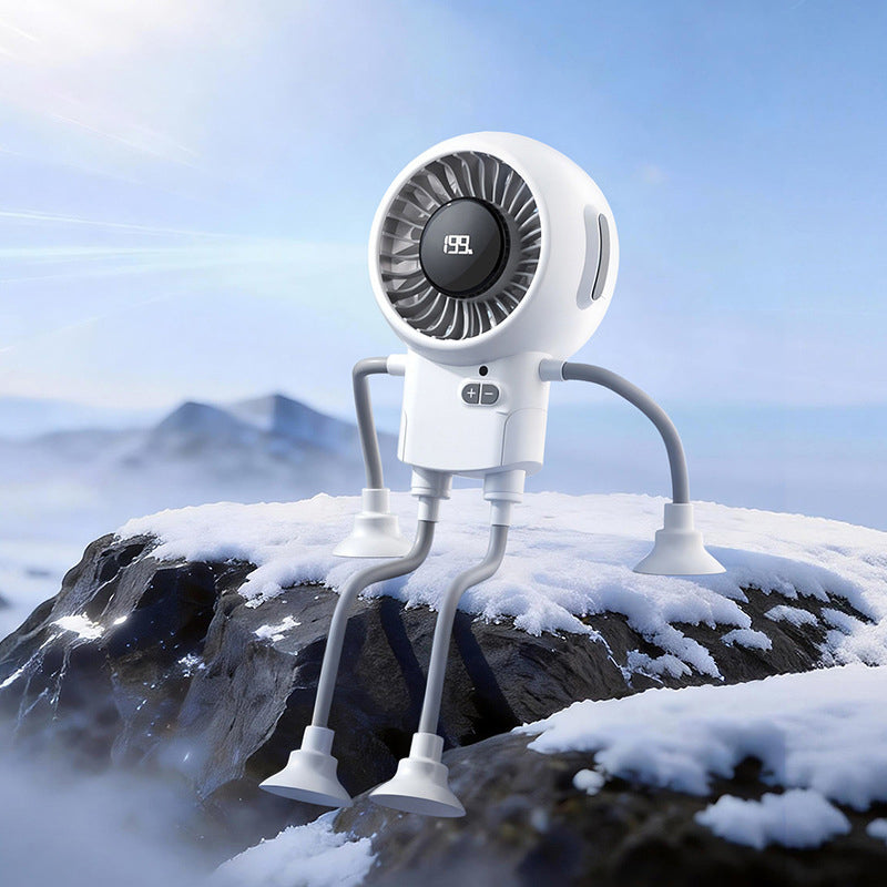 🤖 50% RABATT! 🔥 Multifunktionaler Roboter-Ventilator mit Saugnäpfen – Leise, flexibel & perfekt für Küche, Couchtisch oder Reisen – für stabile Kühlung überall 💨