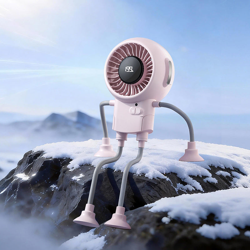 🤖 50% RABATT! 🔥 Multifunktionaler Roboter-Ventilator mit Saugnäpfen – Leise, flexibel & perfekt für Küche, Couchtisch oder Reisen – für stabile Kühlung überall 💨