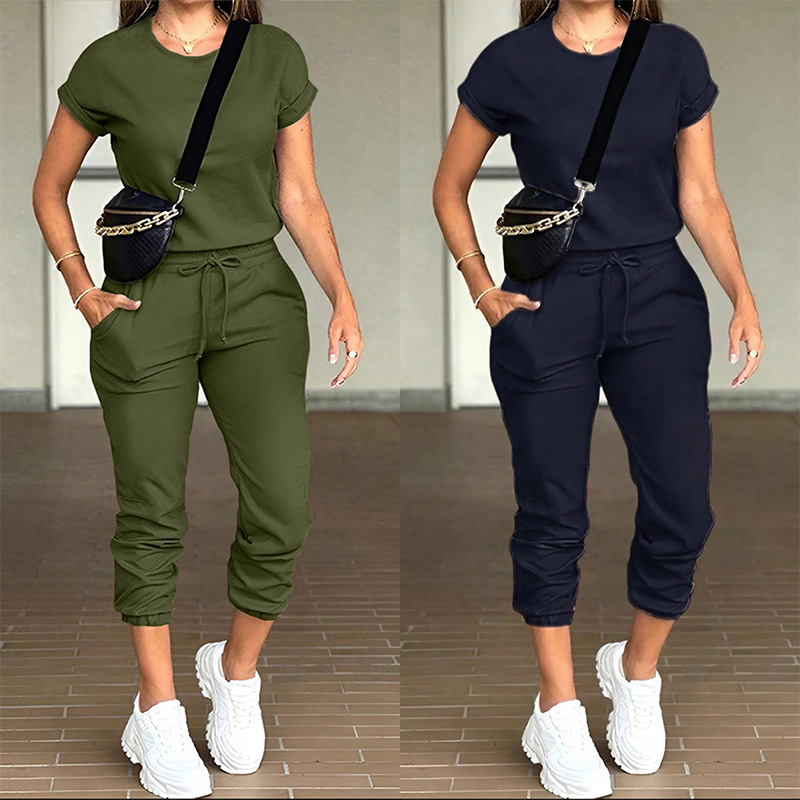 👕✨ Damen Trainingsanzug – Bequem, Taschen, Kordelzug, Lässig ✨