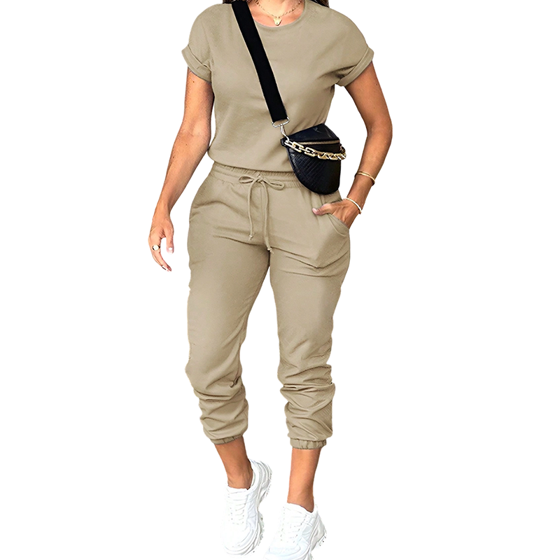 👕✨ Damen Trainingsanzug – Bequem, Taschen, Kordelzug, Lässig ✨