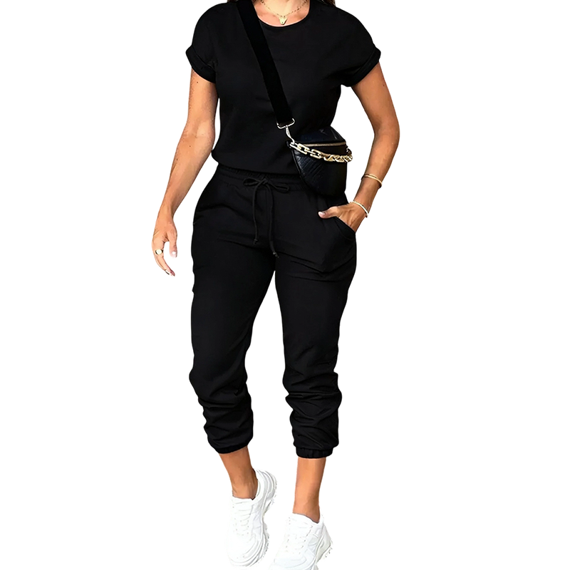 👕✨ Damen Trainingsanzug – Bequem, Taschen, Kordelzug, Lässig ✨