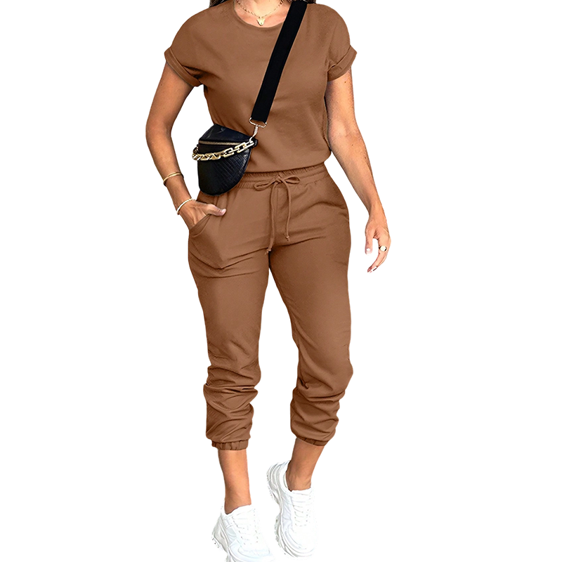 👕✨ Damen Trainingsanzug – Bequem, Taschen, Kordelzug, Lässig ✨