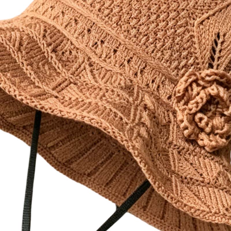 👒🌼 50% RABATT! Gehäkelter Damen-Bucket-Hat mit Blumenapplikation – Boho, sommerlich & handgefertigter Charme ✨
