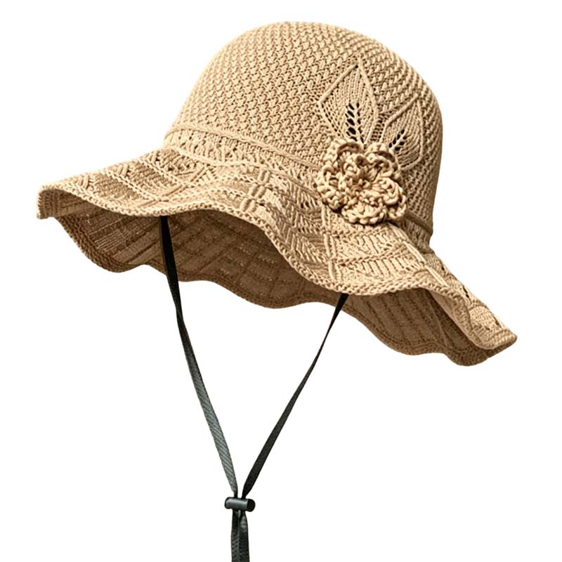 👒🌼 50% RABATT! Gehäkelter Damen-Bucket-Hat mit Blumenapplikation – Boho, sommerlich & handgefertigter Charme ✨