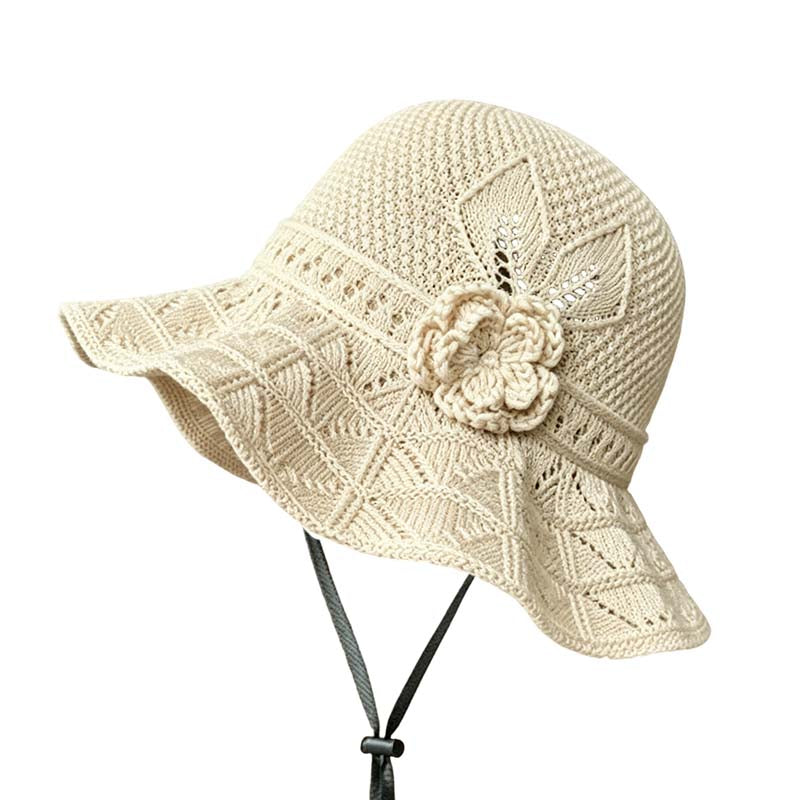 👒🌼 50% RABATT! Gehäkelter Damen-Bucket-Hat mit Blumenapplikation – Boho, sommerlich & handgefertigter Charme ✨