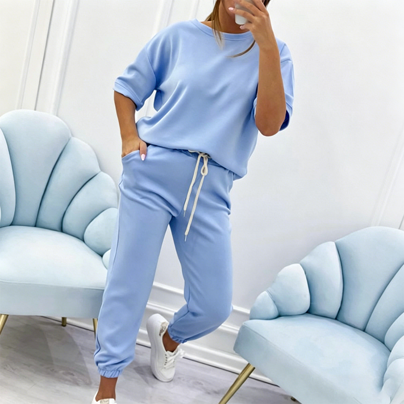 👚💥 NEUER HEISSER SALE! Lässiges Set aus kurzärmeligem Oberteil und Hose für Damen – Bequem, luftig & perfekt für Sommer, Freizeit & Urlaub ✨