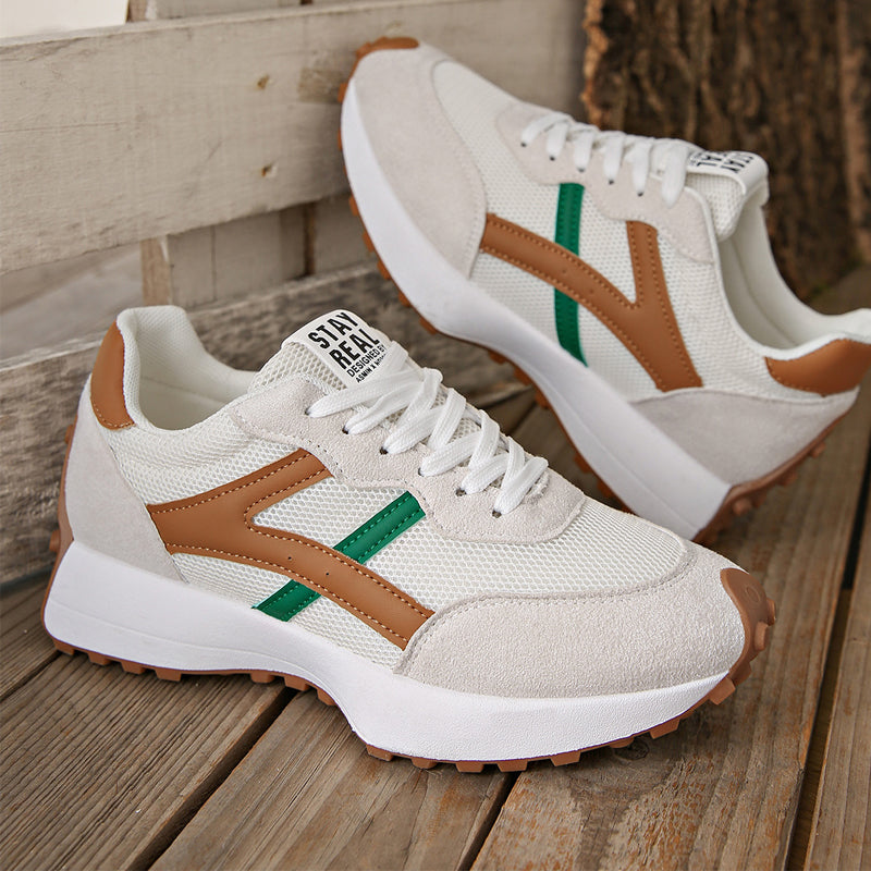 Retro-Sneaker mit Mesh-Obermaterial und Plateausohle für Damen