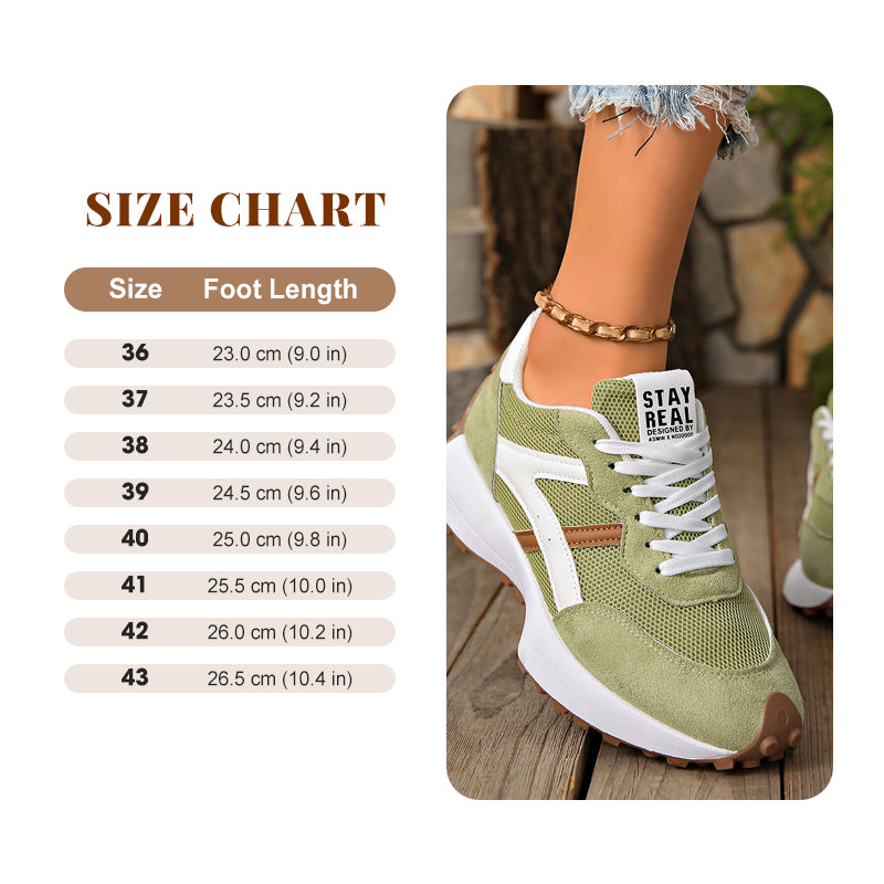 Retro-Sneaker mit Mesh-Obermaterial und Plateausohle für Damen