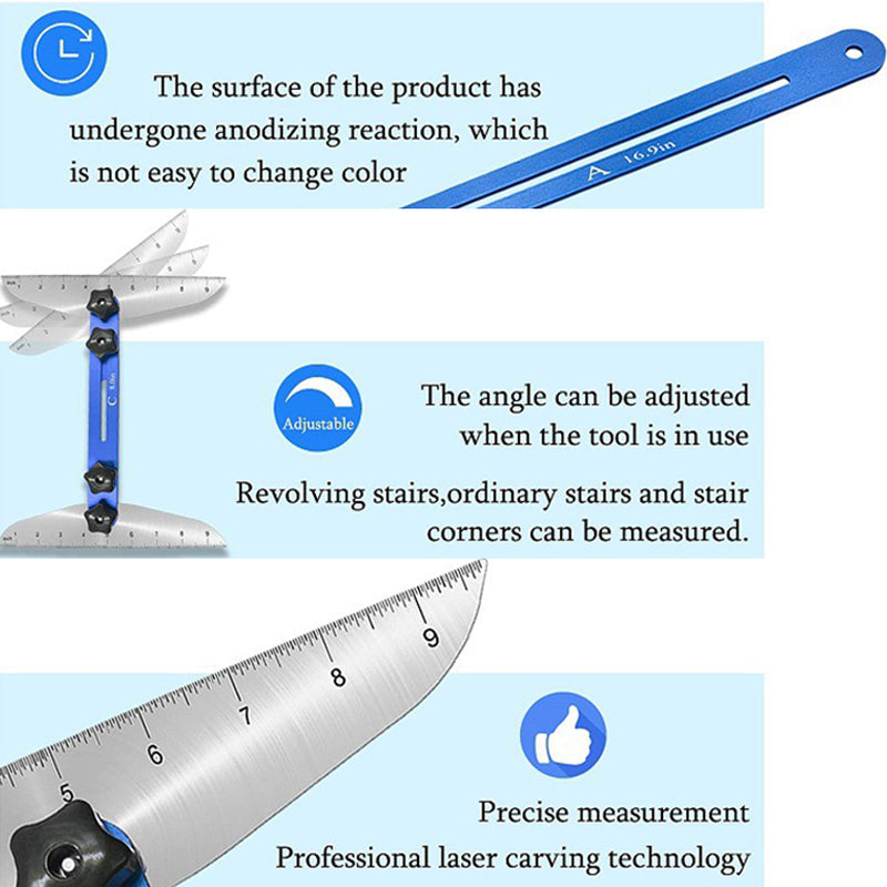 📏🧰 Multifunktionales Treppenlineal – Klappbar, präzise & vielseitig – ideal für Heimwerker, Maßnehmen & Bastelprojekte