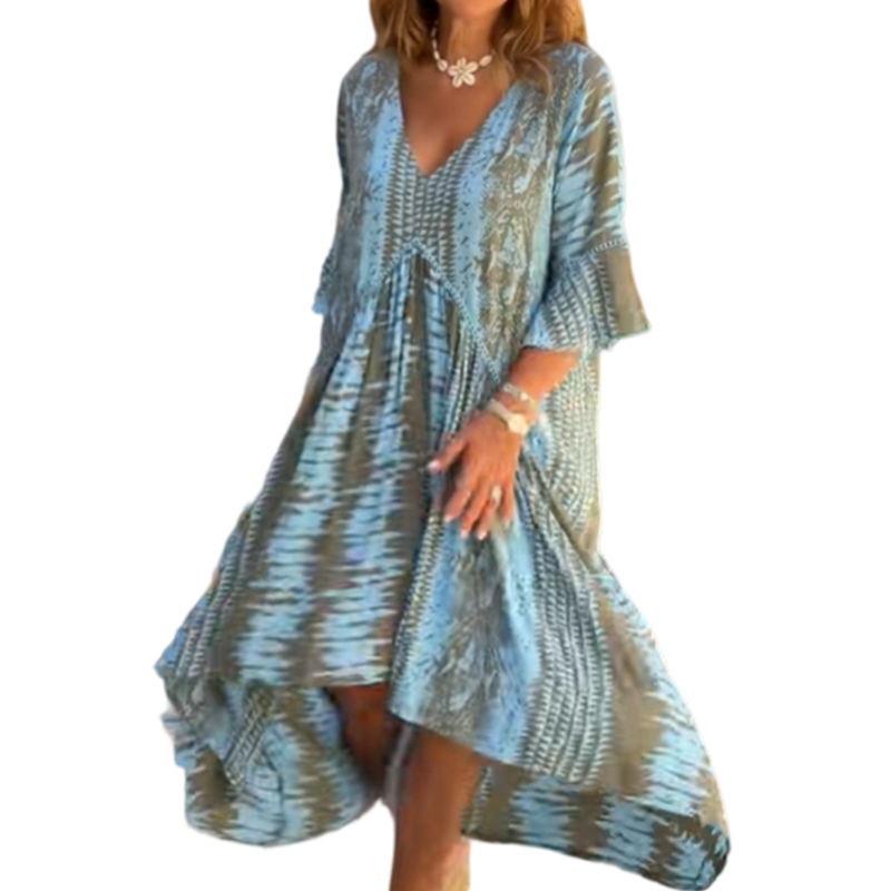 Lässiges Midi-Kleid für Damen im Boho-Stil mit Print