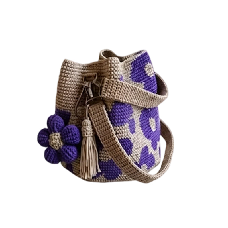 🌻 Handgefertigte Häkeltasche mit Blumenmuster – leichte Baumwollmischung, geräumig & boho – perfekt für Sommer & Strand