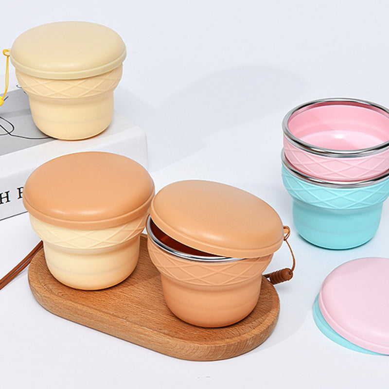 Collapsible Silicone Travel Cup with Lid & Lanyard