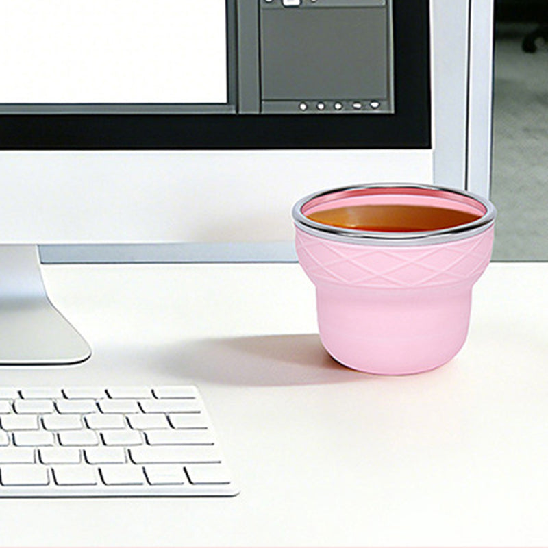 Collapsible Silicone Travel Cup with Lid & Lanyard