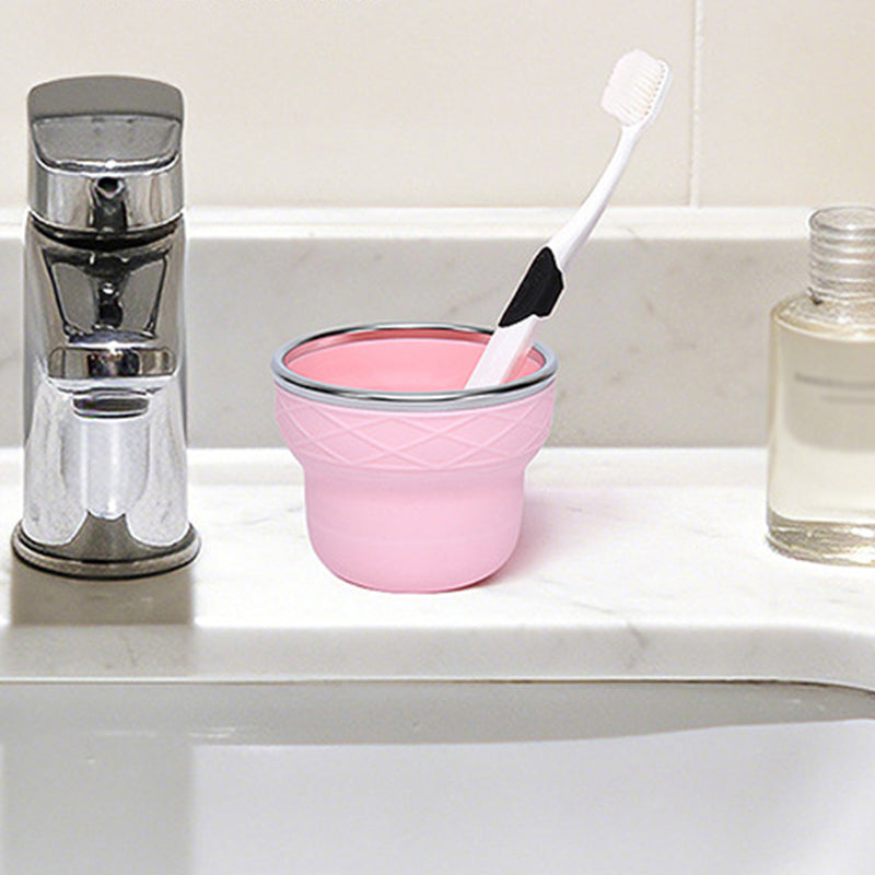 Collapsible Silicone Travel Cup with Lid & Lanyard