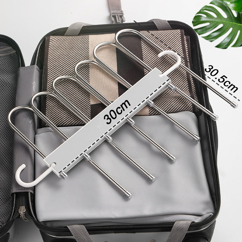 Mehrzweck-Klappbarer Hosenbügel aus Edelstahl – mehrlagig, rutschfest & platzsparend – ideal für die ordentliche Aufbewahrung von Hosen im Kleiderschrank