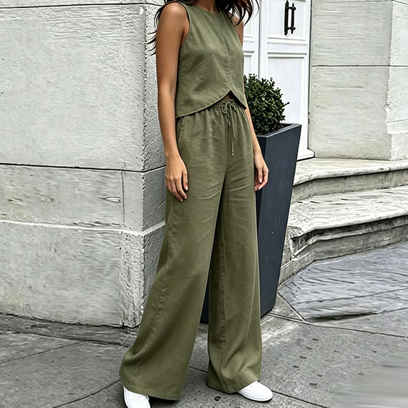 🌞NEU: Sommerkollektion mit bis zu 50% Rabatt💰Elegantes zweiteiliges Set mit Haltertop und weiter Hose – Fließend, vielseitig & perfekt für Hochzeit, Urlaub oder besondere Anlässe 👖