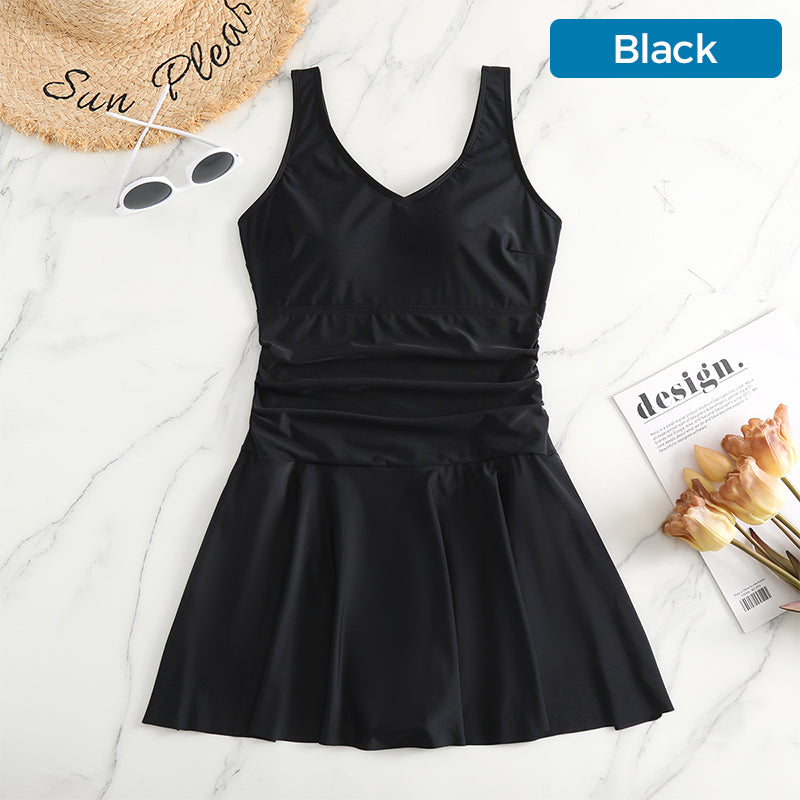 Women's Printed Slim Fit Strap Dress Swimsuit