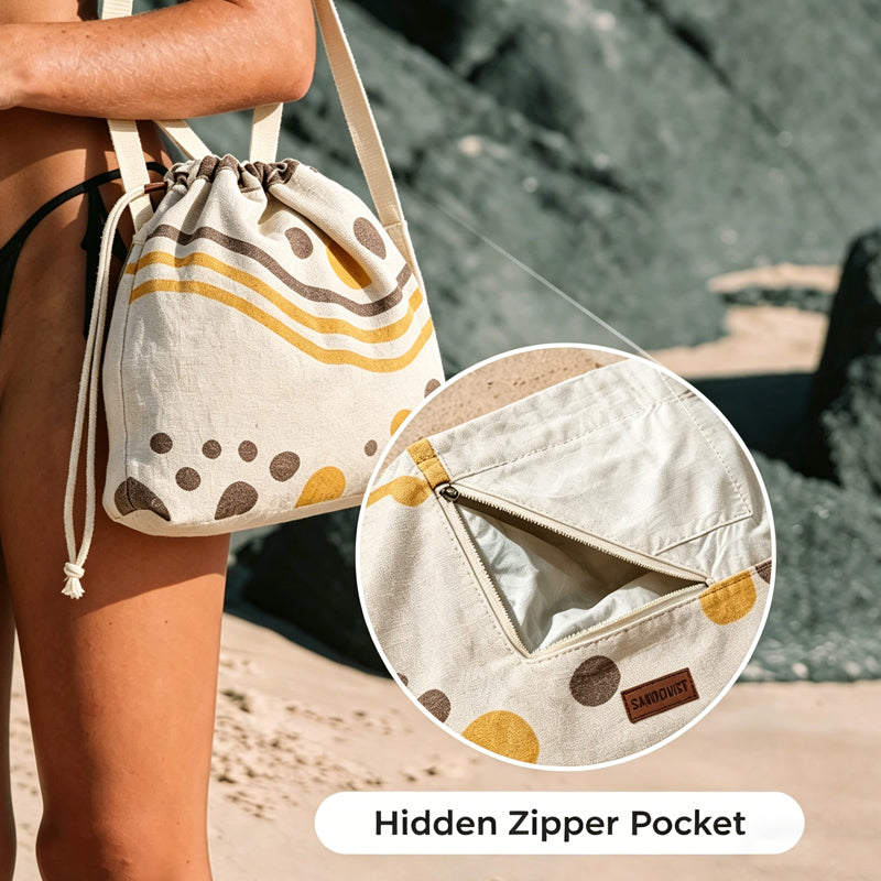🌞Frühlingserwachen: 49% Rabatt!🏖 2-in-1 Strandtuch + Handtaschen-Set | 100 % Bio-Baumwolle, sandabweisendes Design