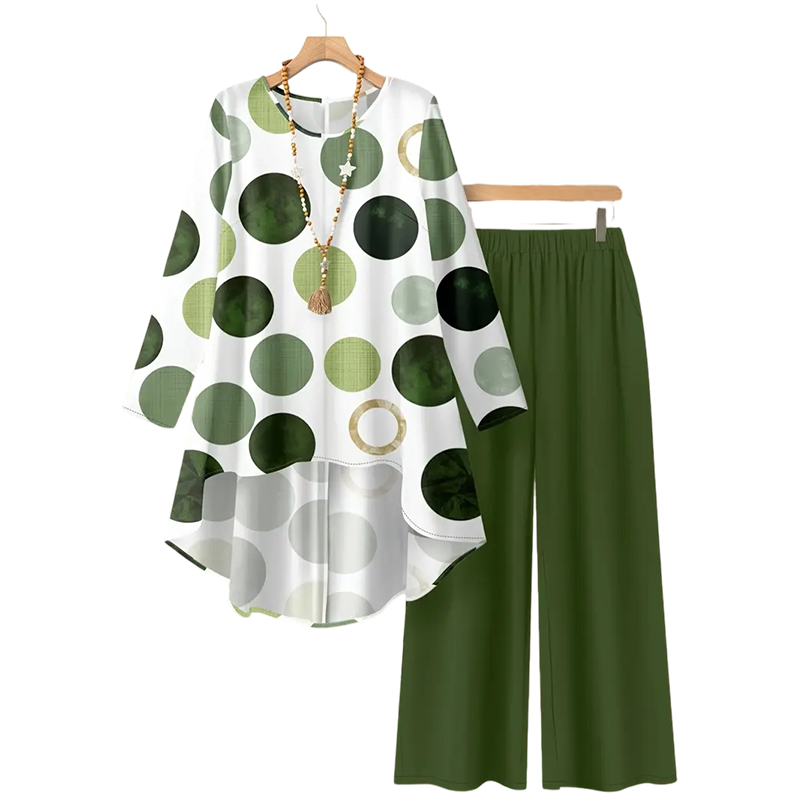 🌟🔥 50% RABATT 💥 Modernes Print-Zweiteiler-Set für Damen – Langarm-Bluse & Hose ✨ mühelos stilvoll & super bequem 💫