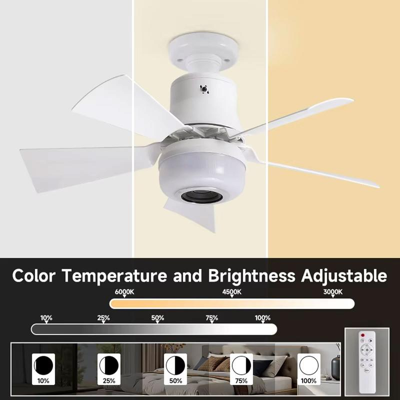 Gluschwein - 🍃Intelligenter Deckenventilator mit RGB-Beleuchtung & Bluetooth-Lautsprecher - 3 Stufen, Fernbedienung & E27-Sockel