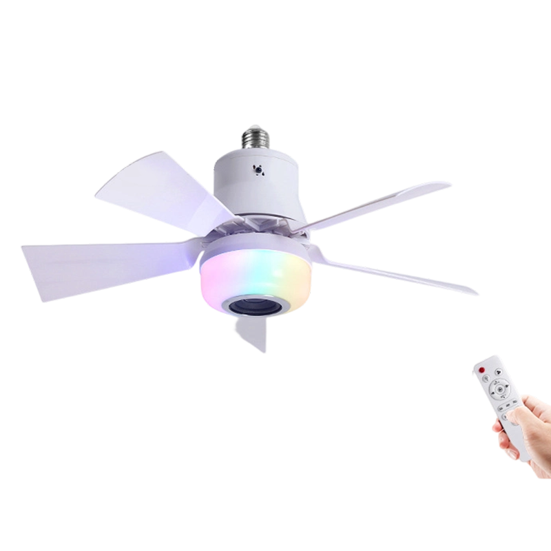 Gluschwein - 🍃Intelligenter Deckenventilator mit RGB-Beleuchtung & Bluetooth-Lautsprecher - 3 Stufen, Fernbedienung & E27-Sockel