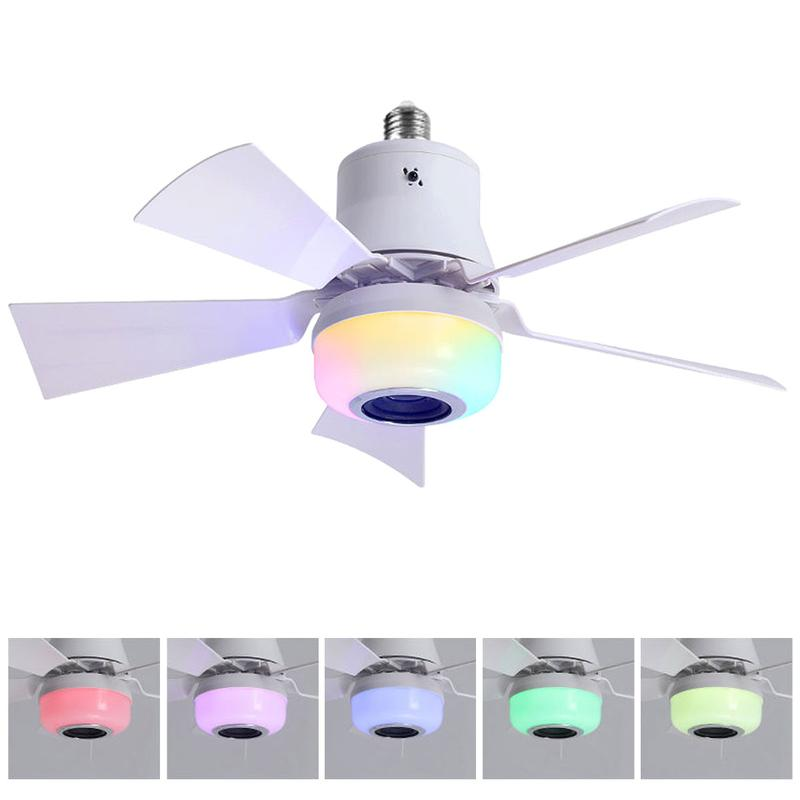 Gluschwein - 🍃Intelligenter Deckenventilator mit RGB-Beleuchtung & Bluetooth-Lautsprecher - 3 Stufen, Fernbedienung & E27-Sockel