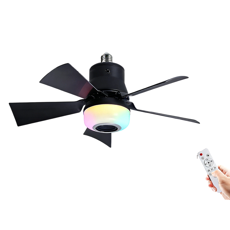 Gluschwein - 🍃Intelligenter Deckenventilator mit RGB-Beleuchtung & Bluetooth-Lautsprecher - 3 Stufen, Fernbedienung & E27-Sockel