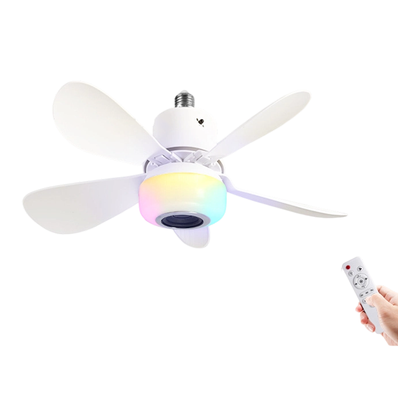 Gluschwein - 🍃Intelligenter Deckenventilator mit RGB-Beleuchtung & Bluetooth-Lautsprecher - 3 Stufen, Fernbedienung & E27-Sockel