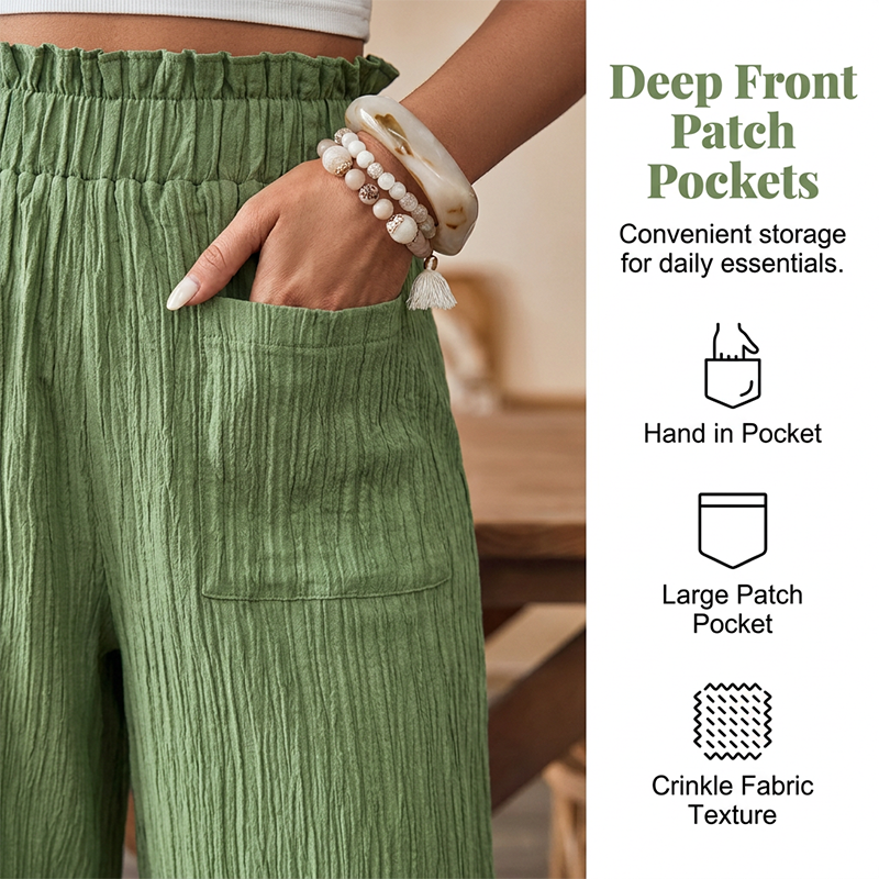 👖 50% RABATT! 🌸 Damen Casual Einfarbige Weite Hose – Leicht, luftig & perfekt für Alltag, Homeoffice oder heiße Sommertage – bequem und vielseitig kombinierbar ☀️