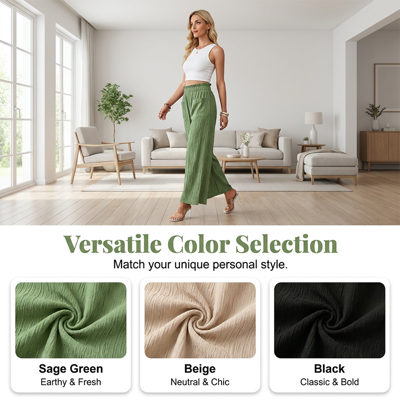 👖 50% RABATT! 🌸 Damen Casual Einfarbige Weite Hose – Leicht, luftig & perfekt für Alltag, Homeoffice oder heiße Sommertage – bequem und vielseitig kombinierbar ☀️