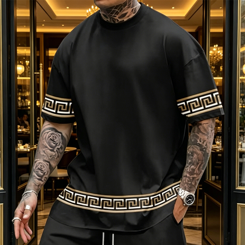 🌞 Sommerneuheiten – Jetzt bis zu 50% sparen! 💰Hip-Hop-Freizeit-Set für Herren – bedruckt, luftig & lässig