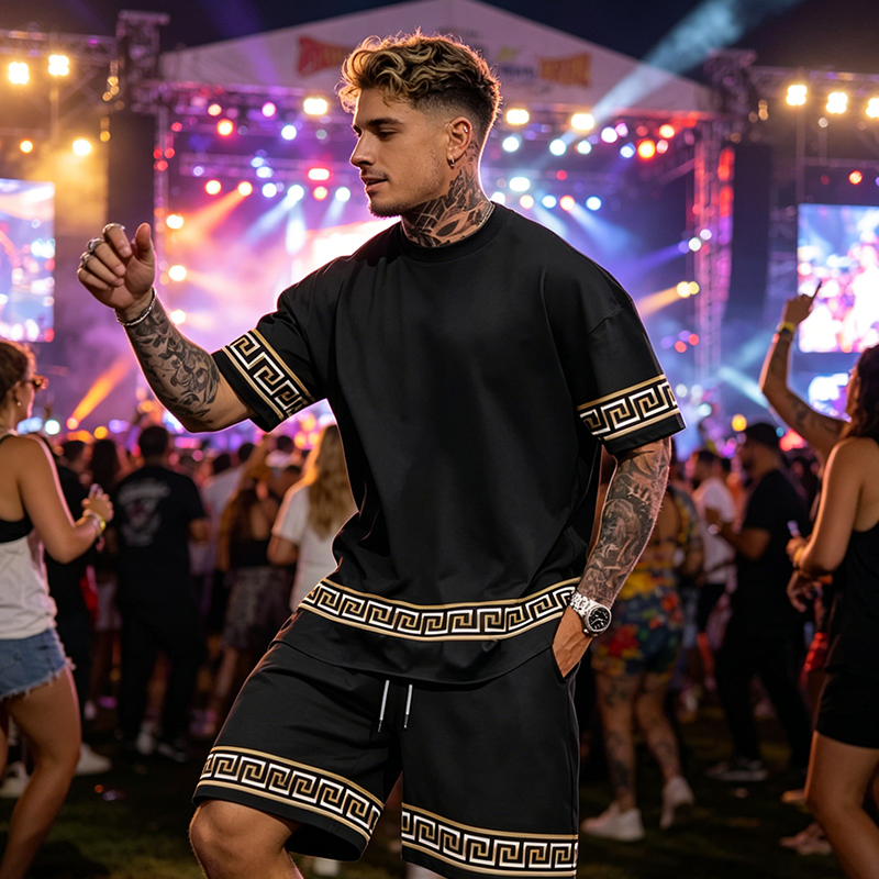 🌞 Sommerneuheiten – Jetzt bis zu 50% sparen! 💰Hip-Hop-Freizeit-Set für Herren – bedruckt, luftig & lässig