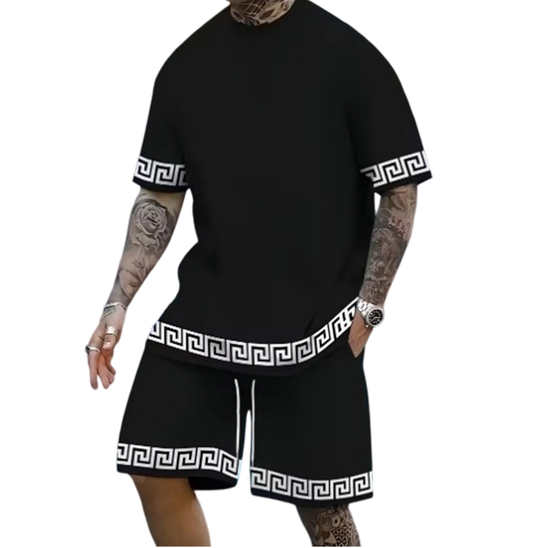 🌞 Sommerneuheiten – Jetzt bis zu 50% sparen! 💰Hip-Hop-Freizeit-Set für Herren – bedruckt, luftig & lässig