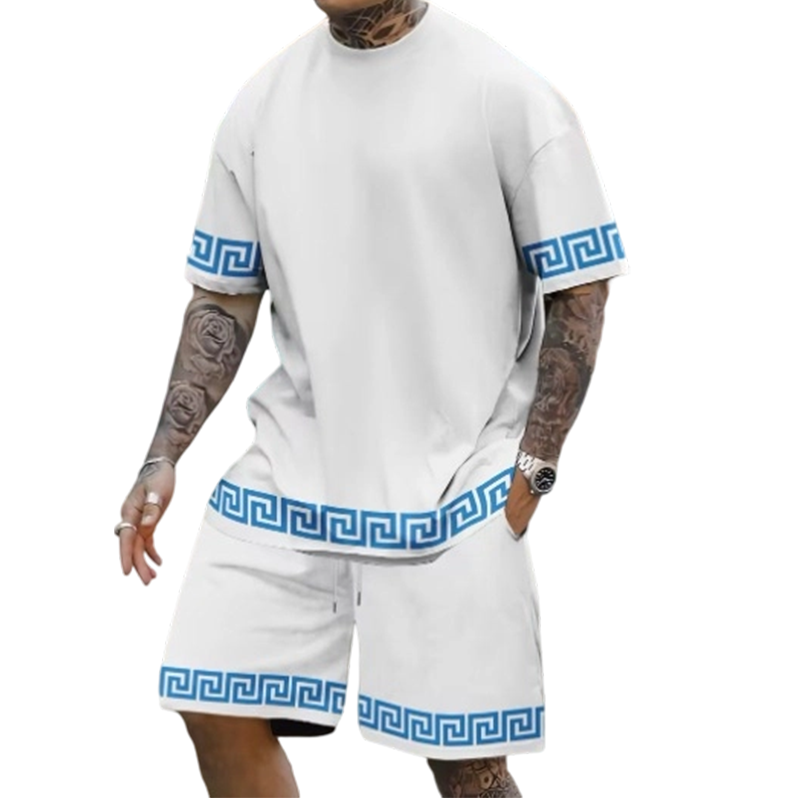 🌞 Sommerneuheiten – Jetzt bis zu 50% sparen! 💰Hip-Hop-Freizeit-Set für Herren – bedruckt, luftig & lässig