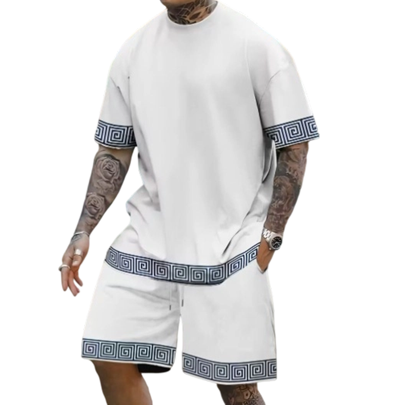 🌞 Sommerneuheiten – Jetzt bis zu 50% sparen! 💰Hip-Hop-Freizeit-Set für Herren – bedruckt, luftig & lässig
