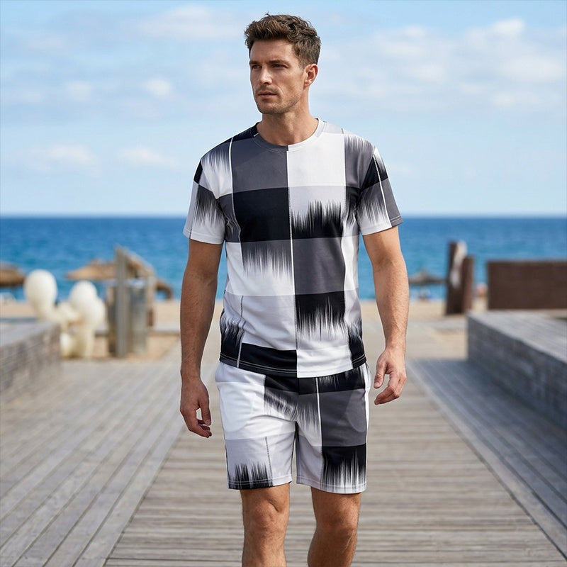 👕 50% RABATT! 🩳 Herren Abstraktes Druck T-Shirt & Shorts Set – Leicht, atmungsaktiv & perfekt für Sommer, Sport oder lässige Tage – bequemer 2-teiliger Look 🔥