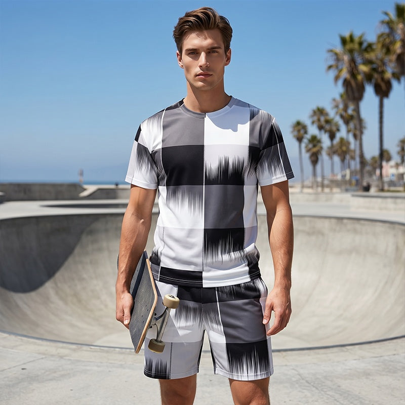 👕 50% RABATT! 🩳 Herren Abstraktes Druck T-Shirt & Shorts Set – Leicht, atmungsaktiv & perfekt für Sommer, Sport oder lässige Tage – bequemer 2-teiliger Look 🔥
