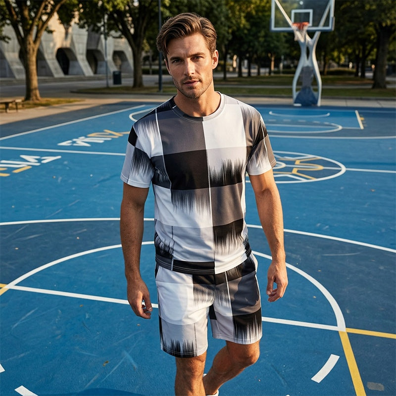 👕 50% RABATT! 🩳 Herren Abstraktes Druck T-Shirt & Shorts Set – Leicht, atmungsaktiv & perfekt für Sommer, Sport oder lässige Tage – bequemer 2-teiliger Look 🔥