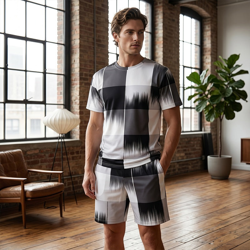 👕 50% RABATT! 🩳 Herren Abstraktes Druck T-Shirt & Shorts Set – Leicht, atmungsaktiv & perfekt für Sommer, Sport oder lässige Tage – bequemer 2-teiliger Look 🔥