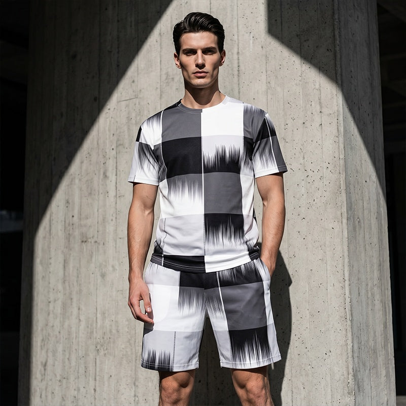👕 50% RABATT! 🩳 Herren Abstraktes Druck T-Shirt & Shorts Set – Leicht, atmungsaktiv & perfekt für Sommer, Sport oder lässige Tage – bequemer 2-teiliger Look 🔥