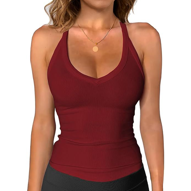 👚 50% RABATT! ⏰ Damen-Ribbed-V-Ausschnitt-Tanktop – Stretchig, figurbetont & perfekt für Sommer, Sport oder Layering unter Jacken 💪