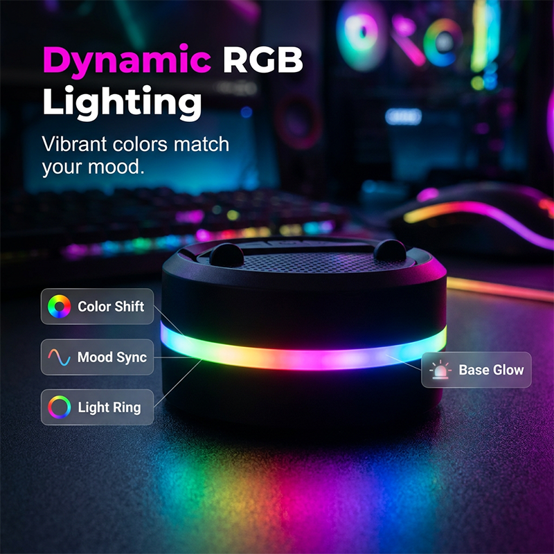 🌞Starte frisch in den Frühling – mit 50 % Rabatt!🎵Tragbarer Bluetooth-Lautsprecher mit Handyhalterung und RGB-Beleuchtung – Musik hören und Filme schauen, ganz ohne die Hände zu benutzen