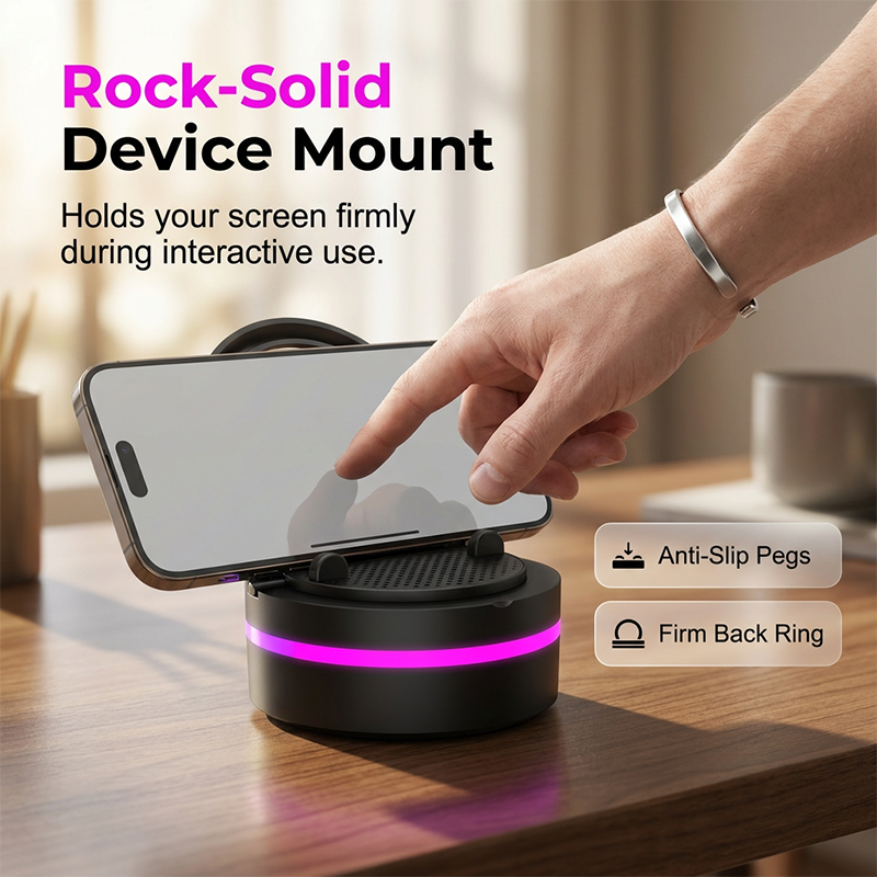 🌞Starte frisch in den Frühling – mit 50 % Rabatt!🎵Tragbarer Bluetooth-Lautsprecher mit Handyhalterung und RGB-Beleuchtung – Musik hören und Filme schauen, ganz ohne die Hände zu benutzen