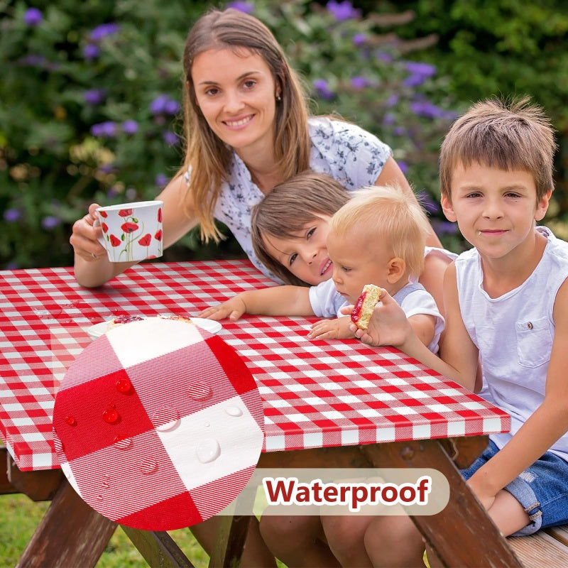 Wasserdichte Picknicktischabdeckung (1,8 m) – 3 Stück/Set