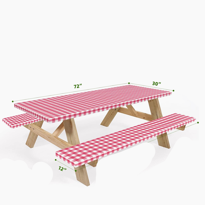 Wasserdichte Picknicktischabdeckung (1,8 m) – 3 Stück/Set