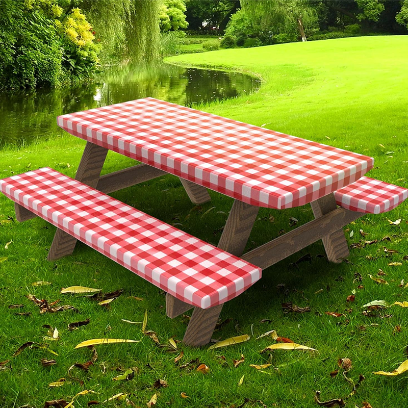 Wasserdichte Picknicktischabdeckung (1,8 m) – 3 Stück/Set