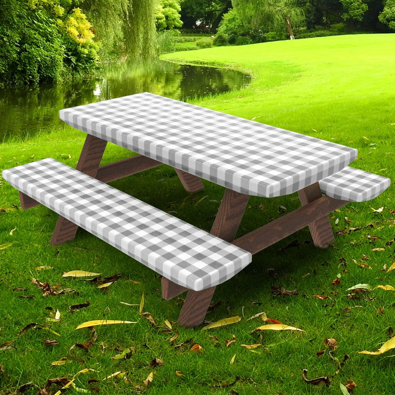 Wasserdichte Picknicktischabdeckung (1,8 m) – 3 Stück/Set
