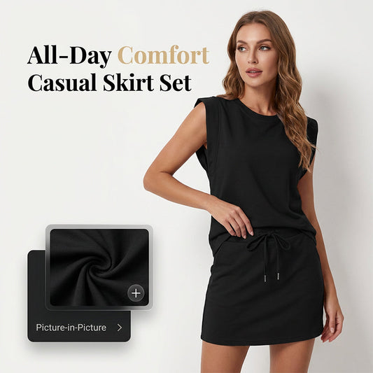 Gluschwein - Modern Sleeveless Top and Drawstring Skirt Outfit Set